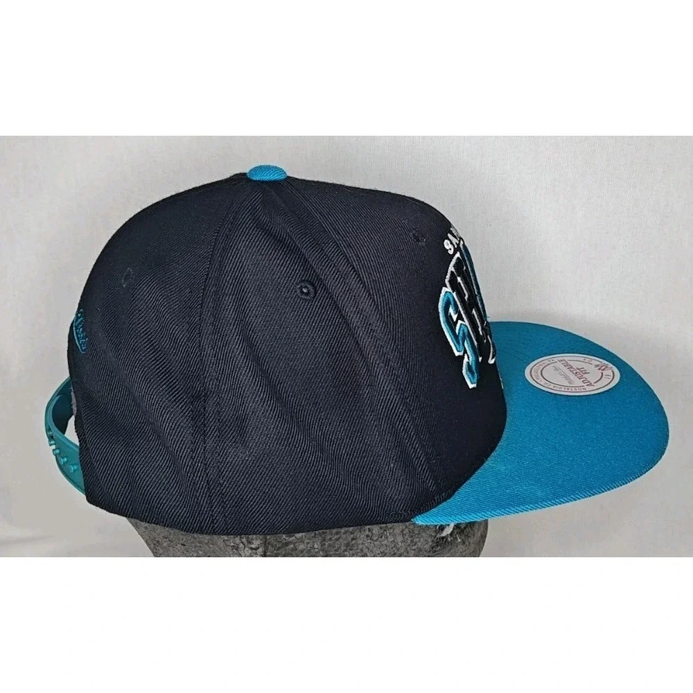 Mitchell & Ness San Jose Sharks Teal Black Snapback Hat‎ NHL Hockey July 2012